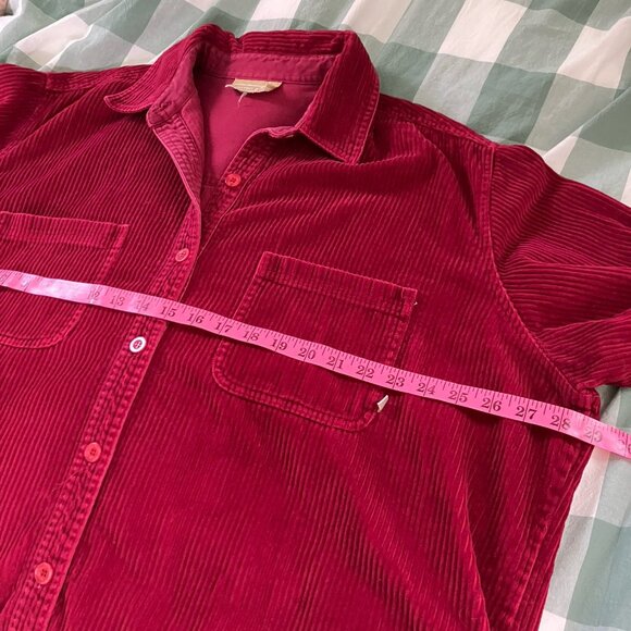 Vintage Cotton Ginny Shirt Womens Red Corduroy Shacket Button Up Whimsigoth - Picture 7 of 8